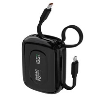 Dudao K32 22.5W 10000mAh portatīvais lādētājs ar iebūvētu USB-C / Lightning kabeli - melna