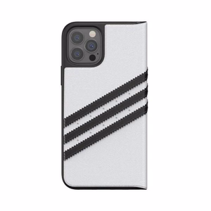 Чехол-книжка Adidas OR Booklet PU для iPhone 12 / 12 Pro 6.1" - белый с чёрным