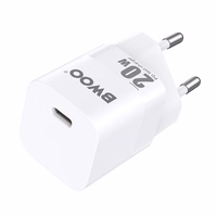 BWOO CDA155 PD sienas lādētājs 1x USB-C ports 1A 20W balts