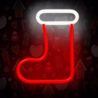 Neon LED CHRISTMAS SOCK balts sarkans FLNE23 Forever Light