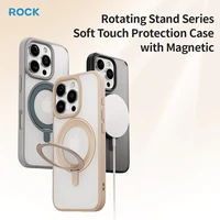 Rock Rotating Stand Soft Touch Series Magnētiskais Iphone 16 Pro Max zelta