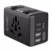 Blitzwolf BW-TA1 4-in-1 ceļojumu adapteris 2xUSB + C + PD 20W