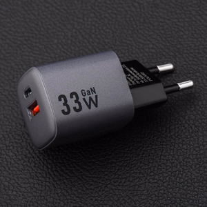 FORCELL F-ENERGY GaN VT-31 pelēks ceļojuma lādētājs Type C + USB A PD QC4.0 3A 33W ar PD