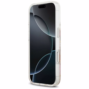Guess sveķu ziedi spīdīgs magnētiskais viedtālruņa apvalks iPhone 17 Pro rozā