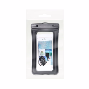 Ūdensnecaurlaidīgs maiss mobilajam telefonam ar plastmasas aizdari AIRBAG melns