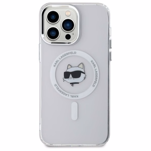 Чехол Karl Lagerfeld IML Metal Choupette Head MagSafe для iPhone 13 Pro - белый
