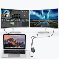 Choetech spraudņa adapteris USB Type C Thunderbolt 3 (40Gbps) - 2x DisplayPort 4K 60Hz melns (HUB-D03)