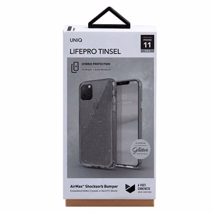 Uniq LifePro Tinsel viedtālruņa apvalks iPhone 11 Pro - melns