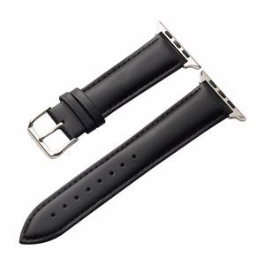 Crong Noble Band dabīgās ādas siksniņa Apple Watch 44 / 45 / 46 / 49 mm, “Black Noir” krāsā