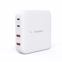 Choetech PD8008 100W GaN ātrās uzlādes lādētājs 2x USB-A / 2x USB-C - balts