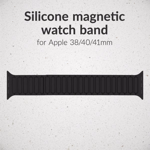 Mobilize silikona pulksteņa siksniņa - magnētiska - Apple 38/40/41mm - melna