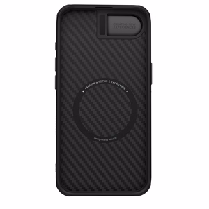 Nillkin CarboProp Magnetic maciņš with kameras vāciņš and statīvs iPhone 16e / 17e - melns