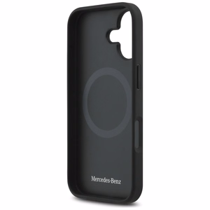 Mercedes Ādas Vintage Logo Magnētiskais Viedtālruņa apvalks iPhone 17 - Melns