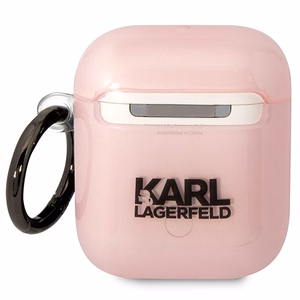 Karl Lagerfeld KLA2HNCHTCP чехол Airpods 1/2 розовый/розовый Ikonik Choupette