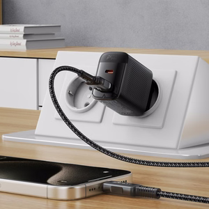Acefast A106 GaN PD sienas lādētājs, 45 W, USB-C, USB-A, melns