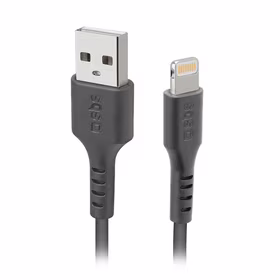 SBS TECABLEUSBIP589K USB-A - Lightning kabelis 1 m MFi sertificēts - melns