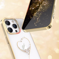 Kingxbar Wish Series silikonais viedtālruņa apvalks iPhone 14 Plus ar Swarovski kristāliem zelta krāsā
