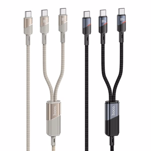 Кабель 2-в-1 USB C to USB C / USB C Hoco 5A 100W 1,2 м U139 золотой