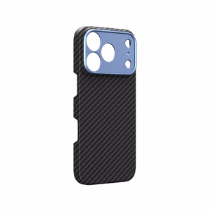AmazingThing Titan Max Lens maciņš modelim iPhone 18 Pro, no aramīda šķiedras, ar kameras aizsargu, saderīgs ar MagSafe – krāsa: zila