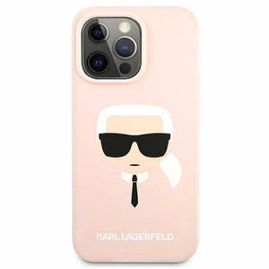 Karl Lagerfeld Silikona Karl`s galvas viedtālruņa apvalks iPhone 13 Pro / 13 6.1" - gaiši rozā