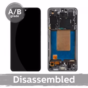 LCD displejs saderīgs ar Samsung S721 S24 FE ar rāmi / Graphite (melns) / (9.5/10 izjaukts)