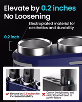 Auto cigarešu aizdedzinātāja ligzdas sadalītājs B39-C - 3 ligzdas + USB + Type C - QC 3.0 PD 3A 120W ar displeju un kabeli