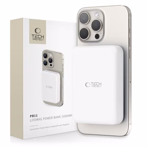 Tech-Protect LifeMag PB11 внешний аккумулятор с MagSafe 10000mAh 15W порт USB-C - белый + кабель USB-C