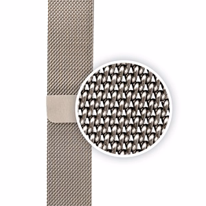 Crong Milano Steel nerūsējošā tērauda siksniņa Apple Watch 44 / 45 / 46 / 49 mm, šampanieša krāsā