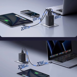 Baseus EnerFill FE11 100W sienas lādētājs 2 x USB-C + USB-A - melns