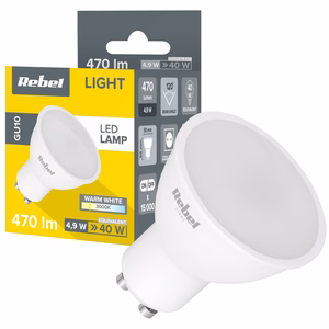 Rebel GU10 LED spuldze, 5 W, 3000 K, 230 V