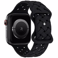 Beline Siksniņa Apple Watch Silicone Woven 42/44/45/49mm melns