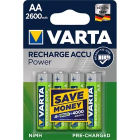 VARTA uzlādējama baterija R6 (AA) 2600mAh Accu Power 4 gab.