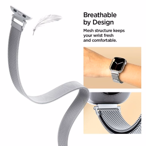 SPIGEN WBM4 ремешок Apple Watch 8 / 9 / 10 / 11 / SE (40 / 41 / 42 MM) серебристый