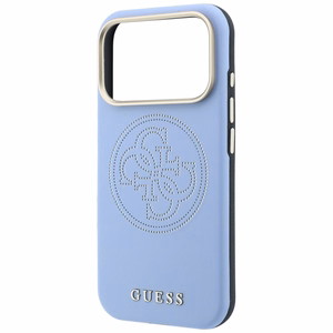Guess Perforated 4G Gold Logo MagSafe maciņš modelim iPhone 18 Pro / 17 Pro – krāsa: gaiši zila