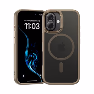 Benks magnētiskais Mist viedtālruņa apvalks ar metāla rāmi Iphone 16, titāna krāsā