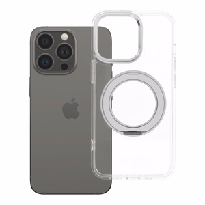Case for iPhone 13 PRO Frame Circle Stand compatible with MagSafe transparent