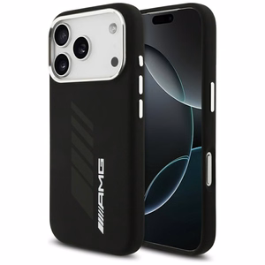 Силиконовый чехол AMG Oversize Rhombs MagSafe для iPhone 17 Pro (чёрный)
