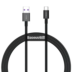 Baseus Superior USB - USB Type-C kabelis ar ātru uzlādi 66 W (11 V / 6 A) Huawei SuperCharge SCP 1 m melns