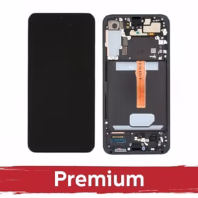 LCD displejs saderīgs ar Samsung S906 S22 Plus ar rāmi / Phantom Black / OEM