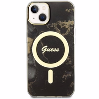 Guess GUHMP14MHTMRSK iPhone 14 Plus 6.7" Viedtālruņa apvalks melns/melns zelta marmora Magnētiskais