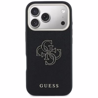 Guess FW sveķu logotipa korpuss iPhone 17 Pro Max - melns