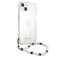 Guess GUHCP13MKPSWH iPhone 13 6.1" Caurspīdīgs cietais apvalks Baltais Pērle