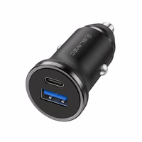Blavec Car charger BS-01B-C Road - USB + Type C - QC 3.0 18W PD 20W with Type C to Type C cable (CCBS01BCR-UCB) black