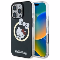 Hello Kitty IML Jautrā lente magnētiskais iPhone 16 Pro viedtālruņa apvalks - melns