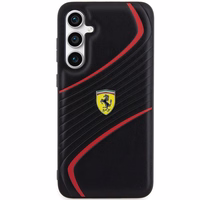 Ferrari Twist Metal Logo viedtālruņa apvalks Samsung Galaxy S23 FE - melns