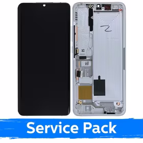 LCD Displejs Saderīgs ar Xiaomi Mi Note 10 (Note 10 Pro / Note 10 Lite) Ar Frame / Glacier Balts / (Service Pack)
