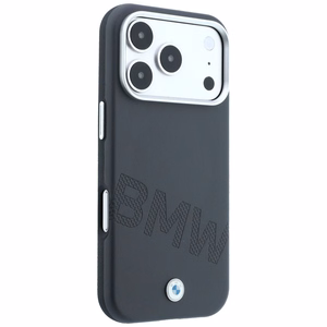 BMW maciņš IPHONE 18 Pro Max/17 Pro Max saderīgs ar MagSafe (Sign Inclined Deboss Letters) (krāsa: pelēka)
