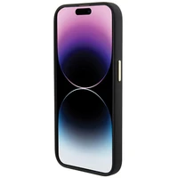 Guess silikona Logo Strass 4G viedtālruņa apvalks iPhone 15 Pro - melns