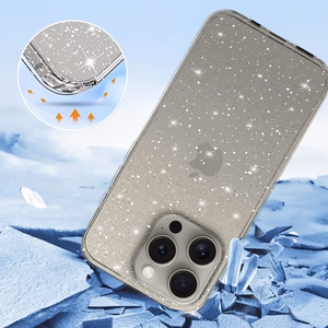Kristāla spīdīgais viedtālruņa apvalks Iphone 15 Pro - sudrabains