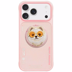 Nimmy Glasses Cool Dog magnētiskais viedtālruņa apvalks iPhone 17 Pro - rozā